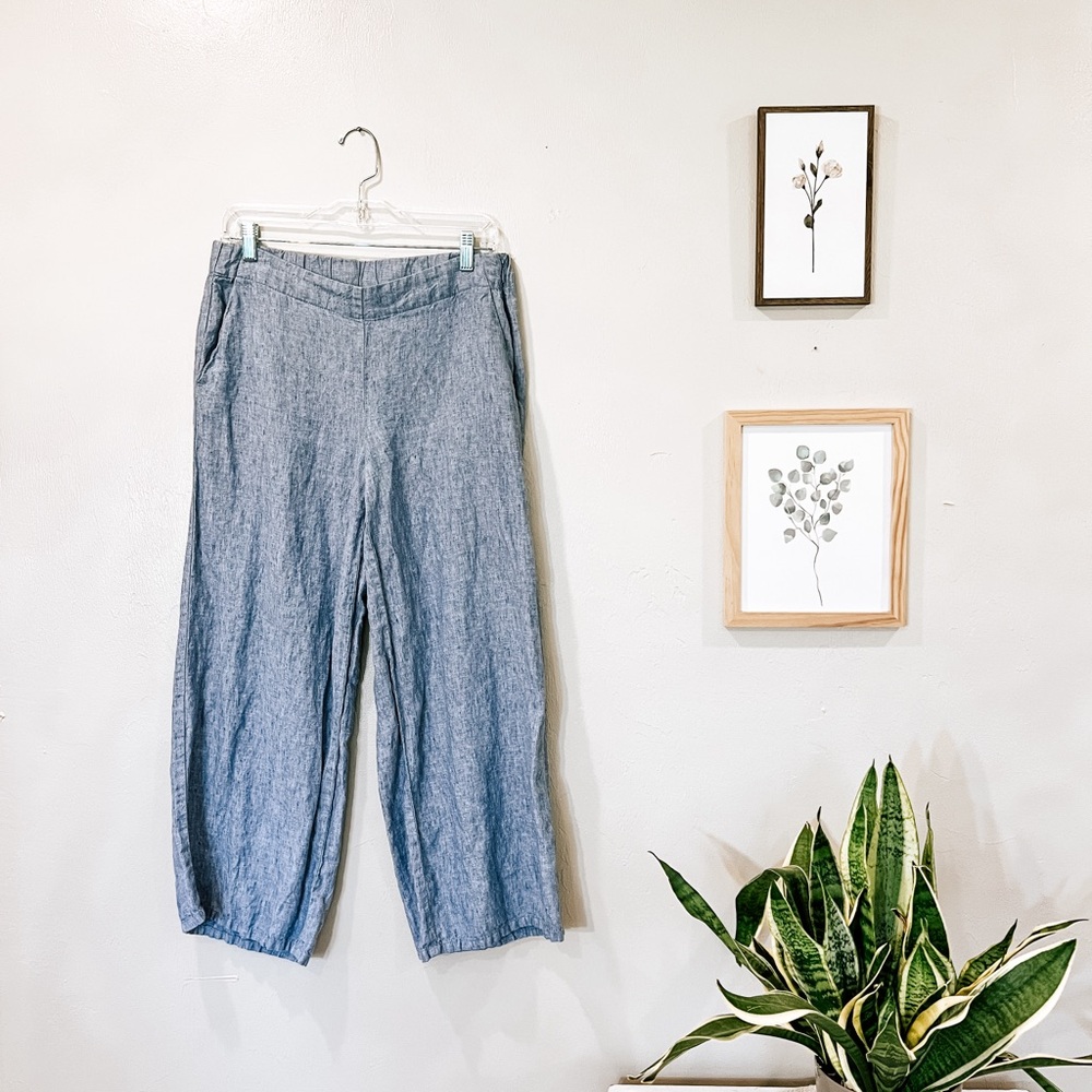 J Jill 100% linen wide leg easy pants
